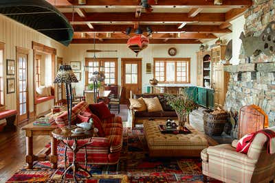  Rustic Vacation Home Living Room. Fishing Cabin by Juan Montoya Design.