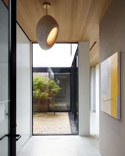 Contemporary Beach House Entry and Hall. Southampton Beach House by Damon Liss Design.