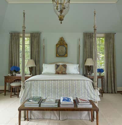  British Colonial Country House Bedroom. Mountain Brook House by Brockschmidt & Coleman LLC.