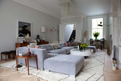  Mid-Century Modern Family Home Living Room. Kensington Townhouse by Suzy Hoodless.