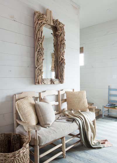  Beach Style Coastal Beach House Entry and Hall. Lafitte's Point by Ginger Barber Interior Design.