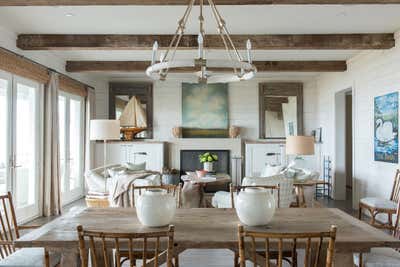  Beach Style Coastal Beach House Dining Room. Lafitte's Point by Ginger Barber Interior Design.