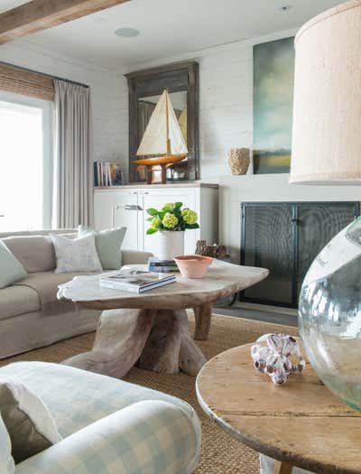 Beach Style Beach House Living Room. Lafitte's Point by Ginger Barber Interior Design.