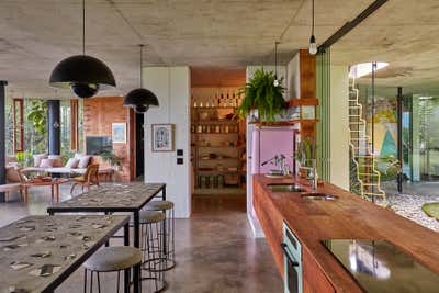  Tropical Family Home Kitchen. Planchonella House by Jesse Bennett Studio.