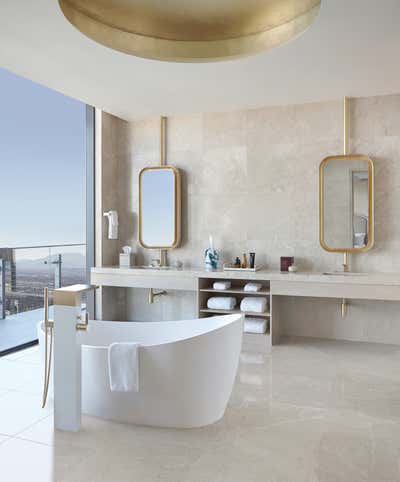  Contemporary Hotel Bathroom. Cosmopolitan of Las Vegas - Boulevard Penthouses by Daun Curry Design Studio.