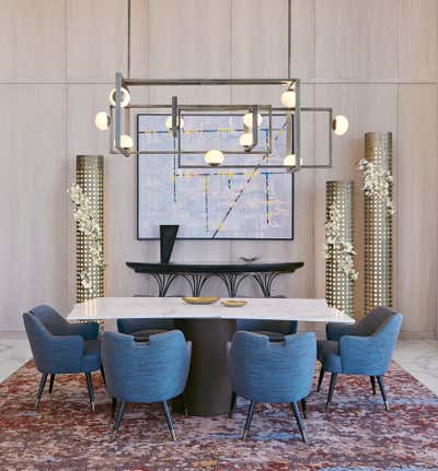  Contemporary Transitional Hotel Dining Room. Cosmopolitan of Las Vegas - Boulevard Penthouses by Daun Curry Design Studio.