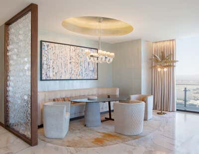 Contemporary Hotel Dining Room. Cosmopolitan of Las Vegas - Boulevard Penthouses by Daun Curry Design Studio.