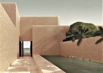 Mediterranean Beach House Entry and Hall. Menorca by OOAA Arquitectura.