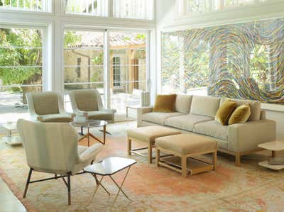 Mid-Century Modern Hotel Living Room. Estate Garden House by Joe Serrins Architecture Studio.
