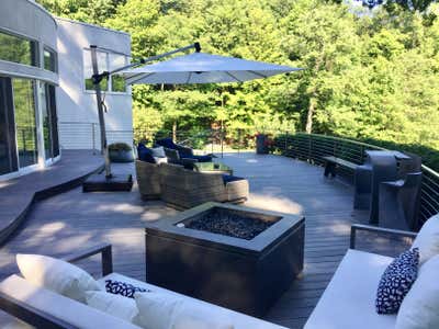 Modern Patio and Deck. Hudson Valley Lakehouse Deck by M. Studio Gallery Fine & Applied Arts LLC.