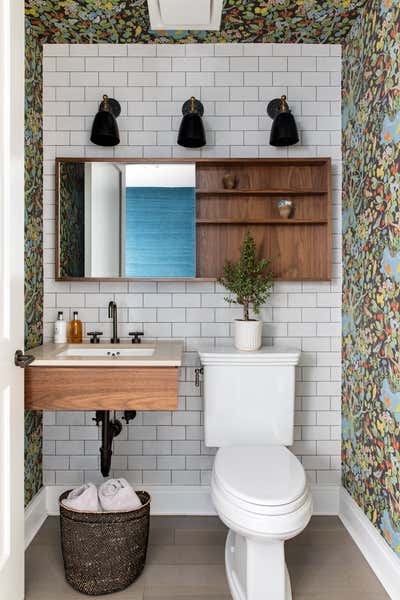  Mid-Century Modern Apartment Bathroom. NEW YORK HIGH RISE by Joyce Sitterly Interior Design.