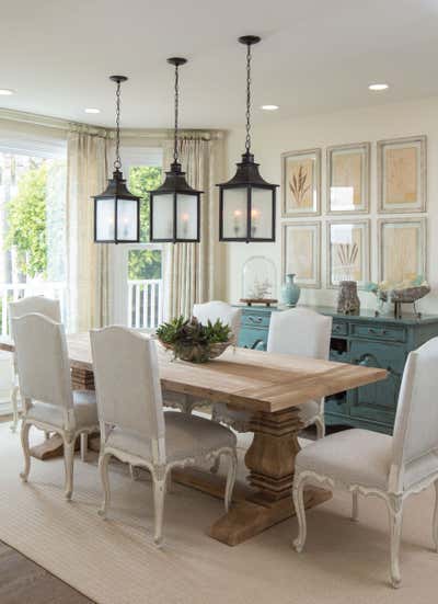  Beach Style Coastal Beach House Dining Room. OUT OF THE BLUE by Kelly Ferm.