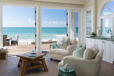 Beach Style Beach House Living Room. OUT OF THE BLUE by Kelly Ferm.