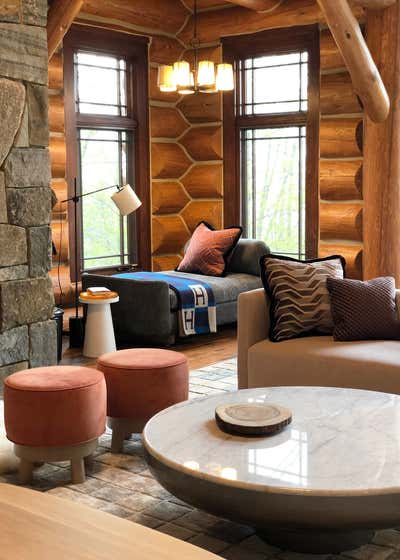  Modern Country House Living Room. Upstate Ski House  by Lewis Birks LLC.