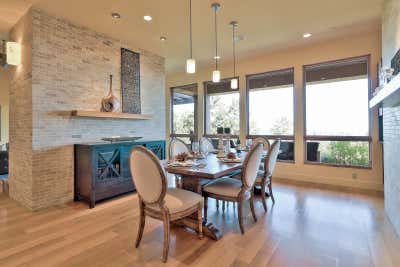  Transitional Vacation Home Dining Room. Scenic Street House by Compass ReDesign.