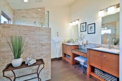 Contemporary Vacation Home Bathroom. Scenic Street House by Compass ReDesign.