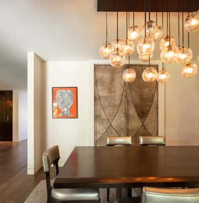  Transitional Family Home Dining Room. Modern Santa Monica by Lisa Queen Design.