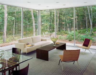  Minimalist Country House Living Room. Water Mill Houses by 1100 Architect.