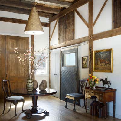 Country Country House Entry and Hall. Woodstock Barn by Huniford Design Studio.