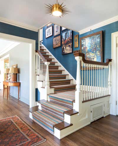  Transitional Family Home Entry and Hall. Historic Portland Home by Daniel House.