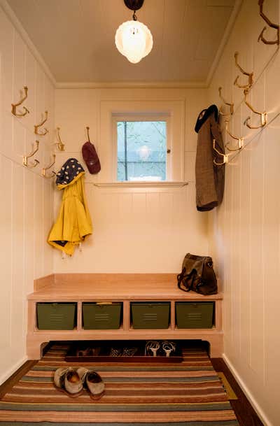  Transitional Family Home Storage Room and Closet. Historic Portland Home by Daniel House.