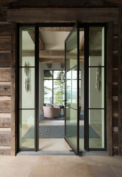 Modern Vacation Home Entry and Hall. Mod Mountain by Deborah Walker + Associates.