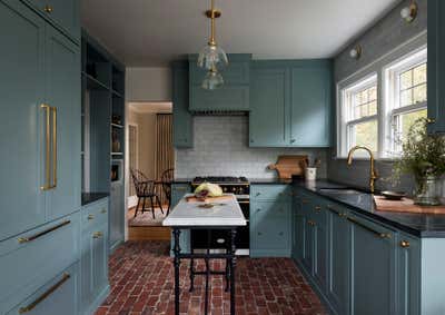 English Country Family Home Kitchen. Pacific Northwest Tudor by Heidi Caillier Design.