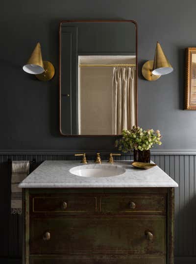  English Country Family Home Bathroom. Pacific Northwest Tudor by Heidi Caillier Design.