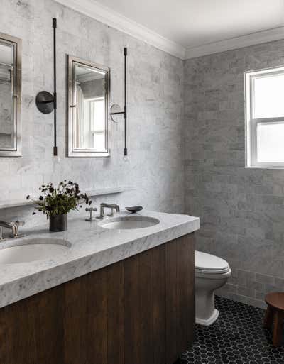  English Country Family Home Bathroom. Ballard Cottage by Heidi Caillier Design.