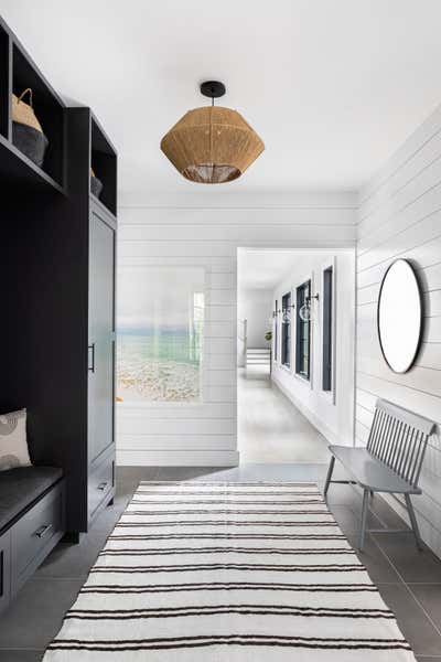 Beach Style Storage Room and Closet. Hamptons Family Getaway by Chango & Co..