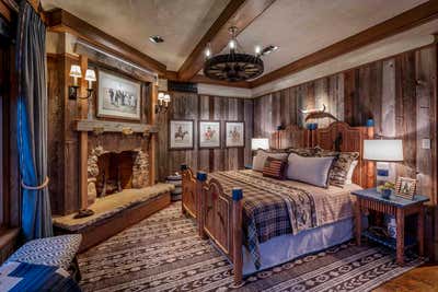  Western Rustic Country House Bedroom. The Lodge by Wyatt & Associates, Inc..