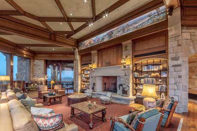  Western Rustic Country House Living Room. The Lodge by Wyatt & Associates, Inc..
