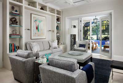  Transitional Family Home Living Room. Blue Skies in Key Largo by Gil Walsh Interiors.