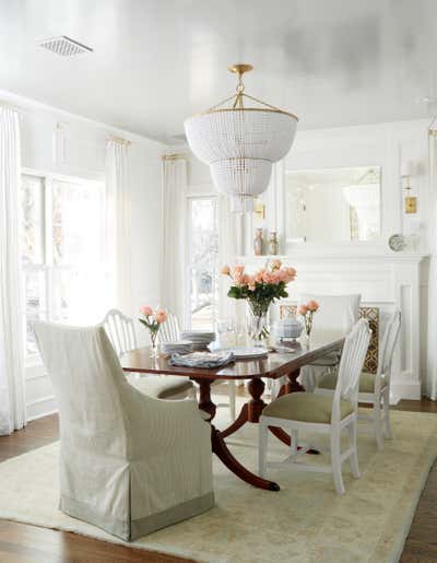  Transitional Family Home Dining Room. Colonial Cottage by Tori Rubinson Interiors.