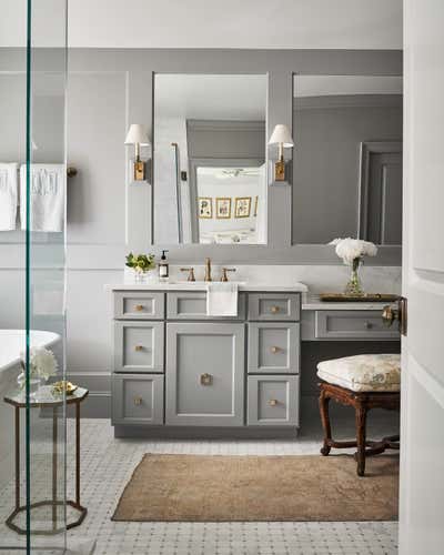  Transitional Family Home Bathroom. Traditional Ranch by Tori Rubinson Interiors.