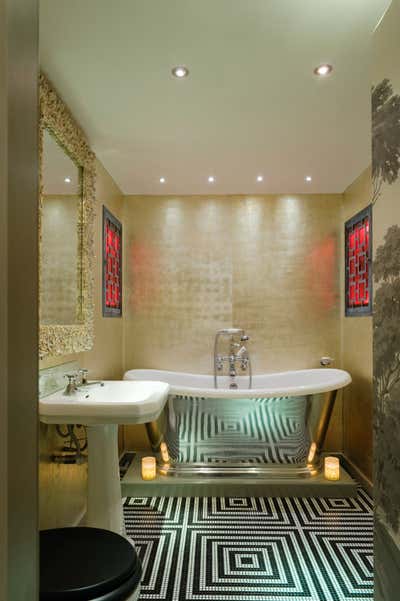 Hollywood Regency Bachelor Pad Bathroom. Butlers Wharf by Alacarter Limited.