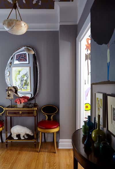  Eclectic Apartment Entry and Hall. EAST VILLAGE PIED A TERRE by Philip Gorrivan Design.