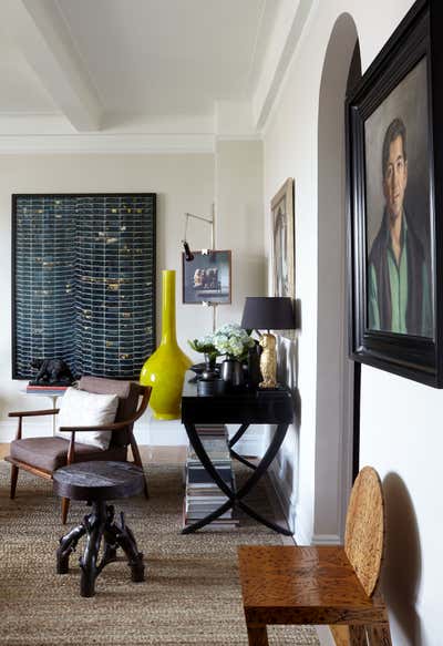  Eclectic Transitional Apartment Living Room. EAST VILLAGE PIED A TERRE by Philip Gorrivan Design.
