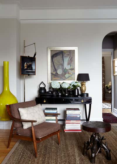 Eclectic Apartment Living Room. EAST VILLAGE PIED A TERRE by Philip Gorrivan Design.