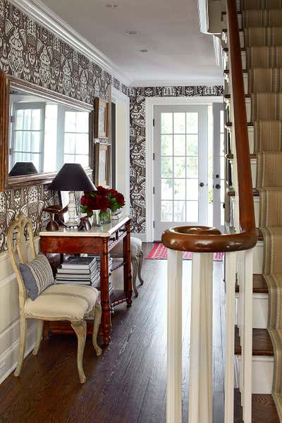  Transitional Country House Entry and Hall. COUNTRY HOUSE by Philip Gorrivan Design.