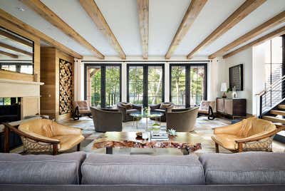  Modern Rustic Country House Living Room. Lakehouse Compound by Workshop APD.