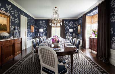 Traditional Country House Dining Room. Bridgehampton Residence by Mark Hampton LLC.