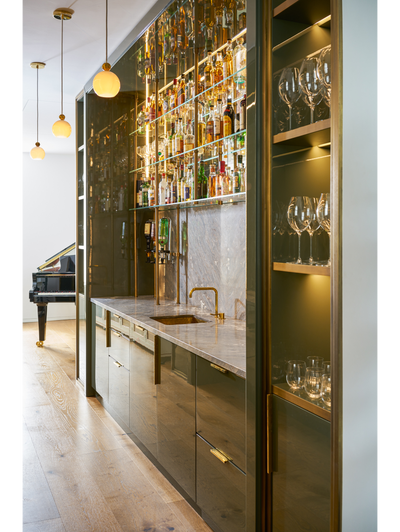 Traditional Bar and Game Room. Soho Penthouse by Susie Atkinson.