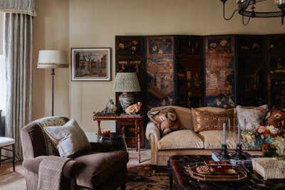  British Colonial Living Room. Knightsbridge Apartment by Hubert Zandberg Interiors.