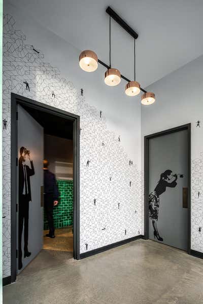  Contemporary Restaurant Bathroom. Glass House by Hacin + Associates.