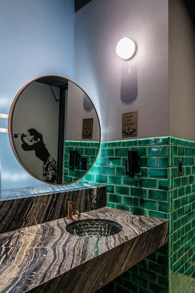  Contemporary Restaurant Bathroom. Glass House by Hacin + Associates.