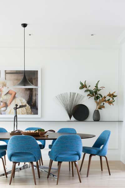  Mid-Century Modern Family Home Dining Room. Sea Cliff Preppy Contemporary by Regan Baker Design.