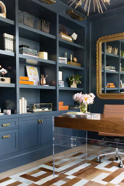  Traditional Contemporary Family Home Office and Study. Sea Cliff Preppy Contemporary by Regan Baker Design.