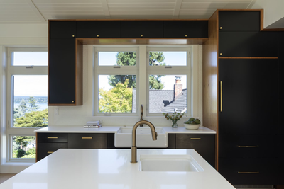  Contemporary Family Home Kitchen. Madrona Walnut Kitchen & Bath by Hyde Evans Design.