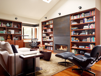 Contemporary Family Home Office and Study. Mercer Island Contemporary by Hyde Evans Design.